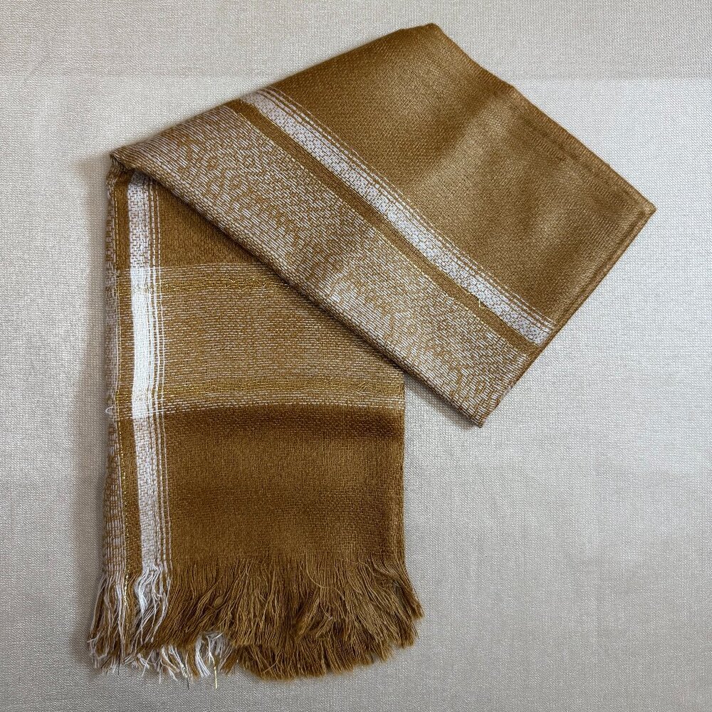 Gold And White Scarf From South America